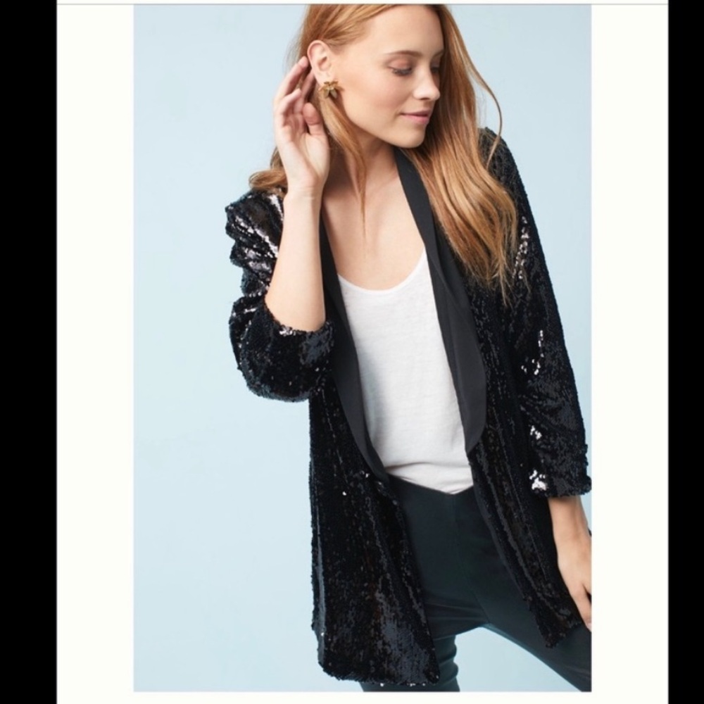 Anthropology Sequin Blazer